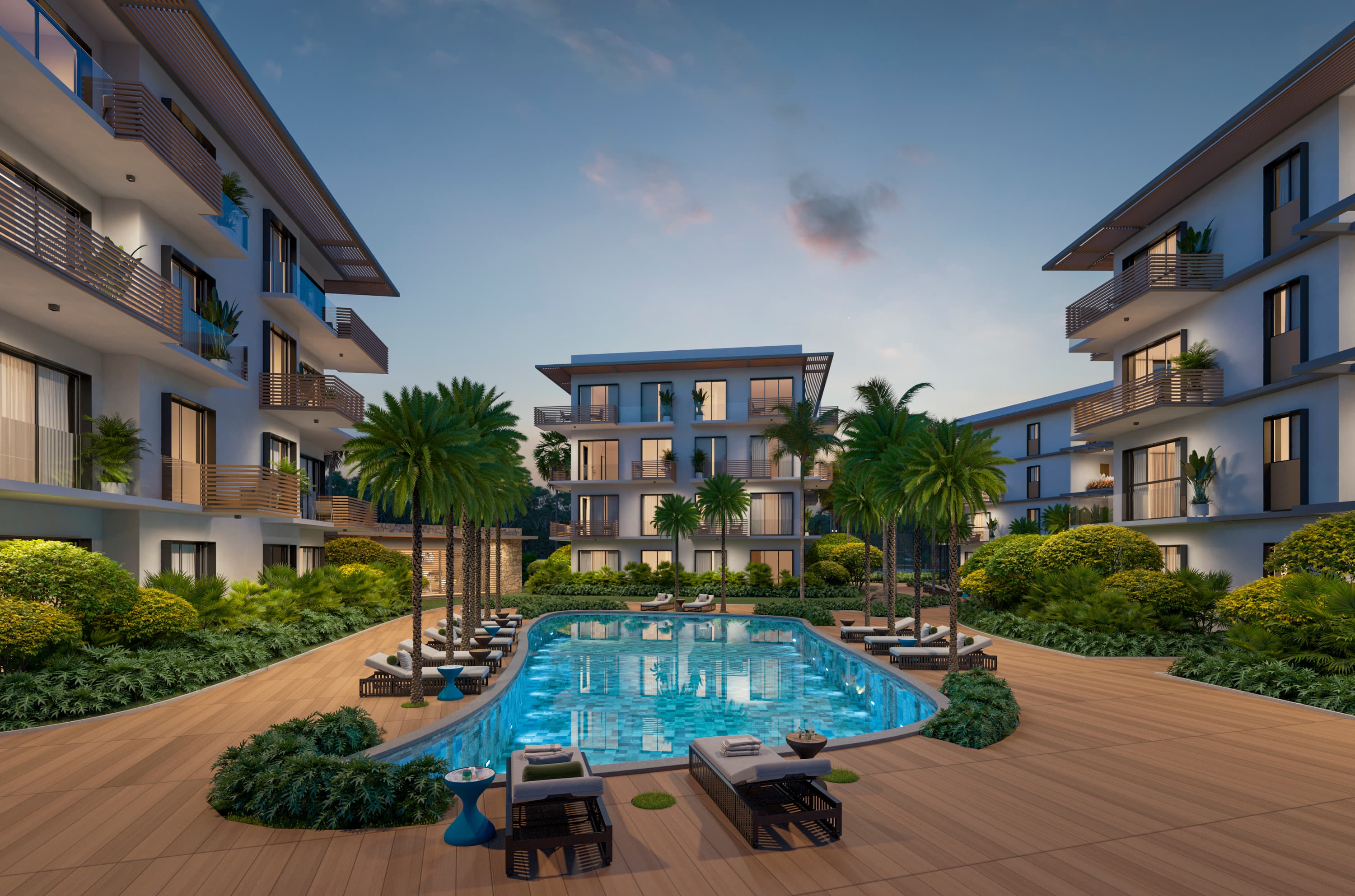 Apartamentos de 1 y 2 habitaciones en hermoso complejo